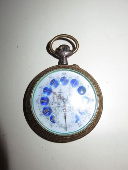 Montre à gousset
Cadran émaillé blanc décoré...