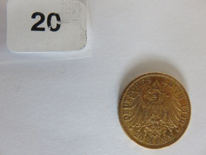 Prusse
20 Mark or Guillaume II 1890 A TT...