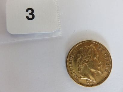 20 Francs or Napoléon III tête laurée 1861...