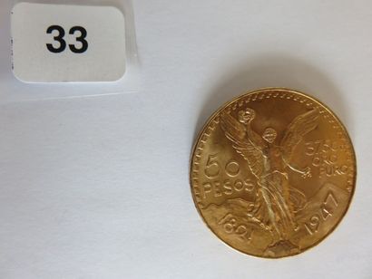 MEXIQUE
50 Pesos or 1947 TTB