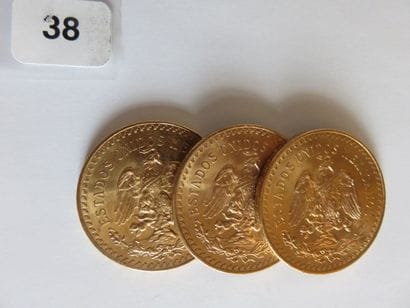 MEXIQUE
Lot de 3 x 50 Pesos or 1947 TTB
