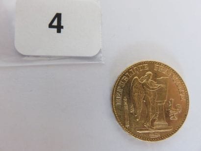 20 Francs or Génie, troisième république...