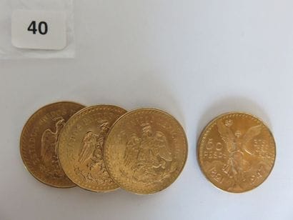 MEXIQUE
Lot de 4 x 50 Pesos or 1947 TTB