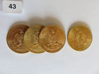 MEXIQUE
Lot de 4 x 50 Pesos or 1947 TTB