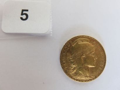 20 Francs or Coq, tranche (Dieu protège la...