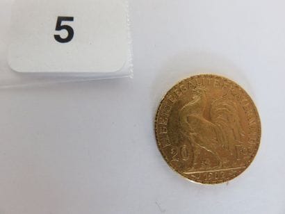 20 Francs or Coq, tranche (Dieu protège la...