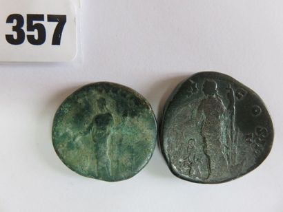 Monnaies - Empire romain - Lot de 2 sesterces...
