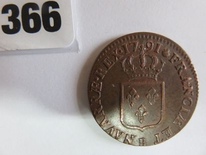 Monnaies - Louis XVI - Sol à l'écu 1791 B...