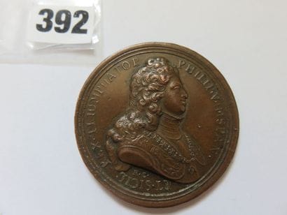 Médaille de Philippe V d'Espagne 1710 - Bataille...