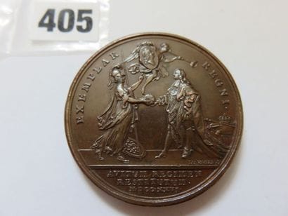 Médaille de Louis XV 1726 signée Duvivier...