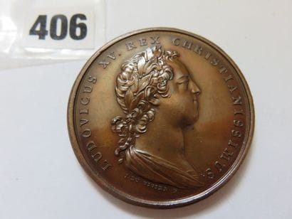 Médaille de Louis XV 1729 - Bonheur de la...