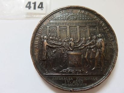 Médaille de Louis XVI 1789 - Abandon des...