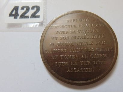 Médaille - Assassinat du général Kleber,...