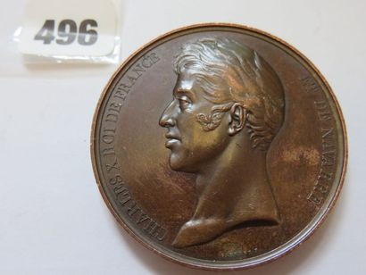 Médaille de Charles X, Pose de la 1ère pierre...