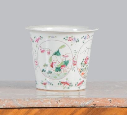 Paire de cache-pots en porcelaine à décor...