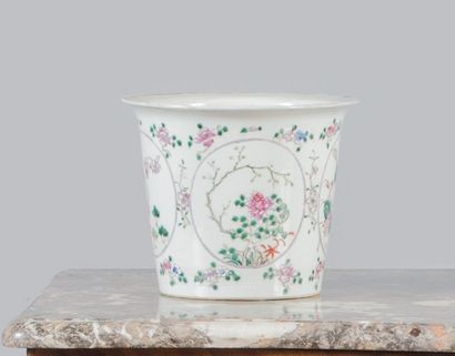 Paire de cache-pots en porcelaine à décor...