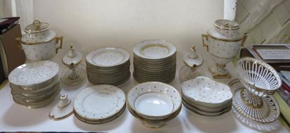 Partie de service en porcelaine blanche à...
