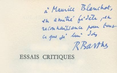BARTHES Roland
ESSAIS CRITIQUES. Paris, Édition...