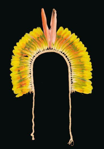 Petit diadème Indiens Kayapó, Rio Xingu,...
