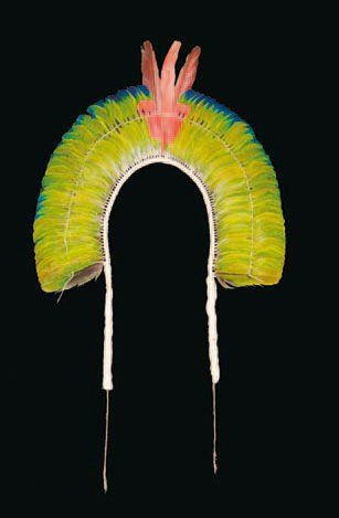 Petit diadème Indiens Kayapó, Rio Xingu,...