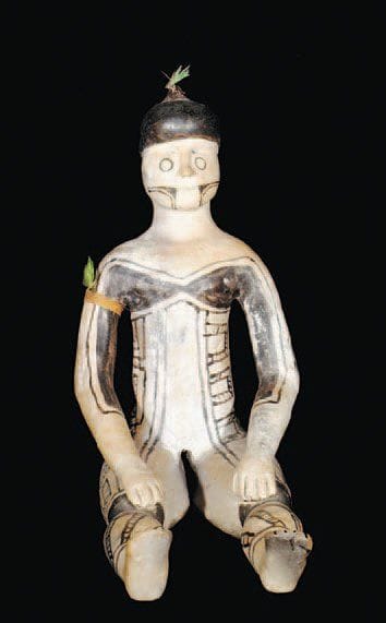 Importante statuette anthropomorphe assise...