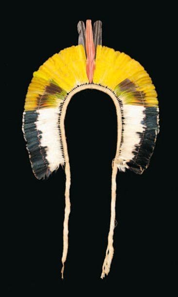 Petit diadème Indiens Kayapó, Rio Xingu,...