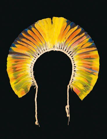 Petit diadème Indiens Kayapó, Rio Xingu,...
