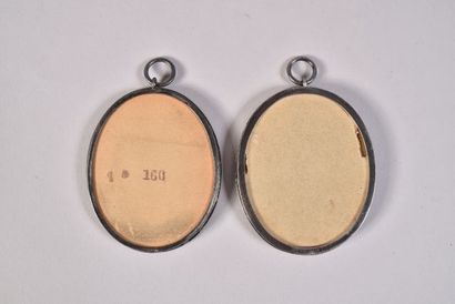 Deux miniatures formant pendants représentant...