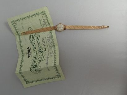 YEMA. Montre bracelet de dame en or jaune...