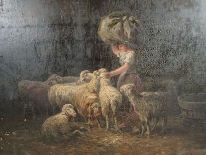 Eugenio AMUS (1834-1899)

 La bergère et...
