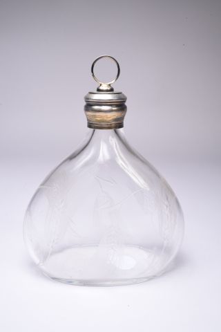 Carafe à cognac en cristal, à décor d'épis...