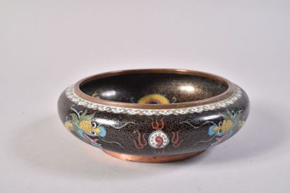 Coupe à fond plat et parois bombées, en bronze...