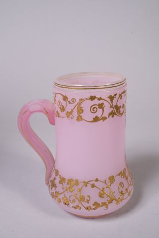 Chope en opaline rose doublée sur pâte de...