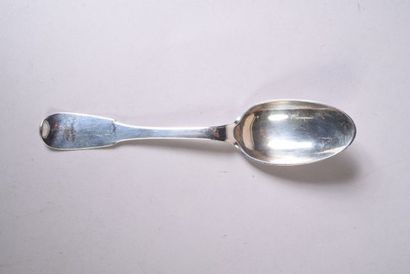 Cuillère de table en argent, modèle uniplat....