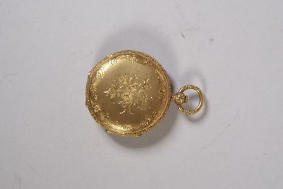 Montre à coq en or jaune, le cadran émaillé...