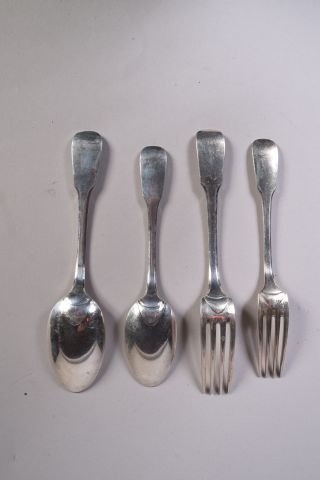 Partie de ménagère en argent modèle uniplat,...