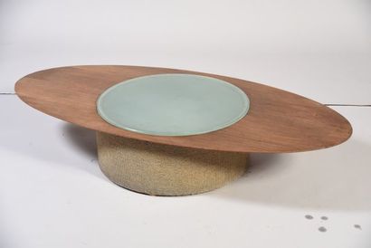 Table basse rétroéclairante éliptique à plateau...