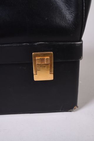 HERMES Paris Sac de voyage en cuir noir,...