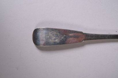 Cuillère à ragoût en argent, modèle uniplat,...