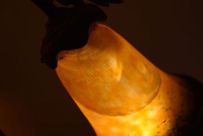 MULLER Frères à Lunéville. Paire de lampes...