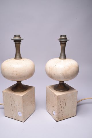 MAISON BARBIER (XXe siècle). Paire de lampes...