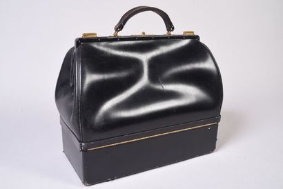 HERMES Paris Sac de voyage en cuir noir,...