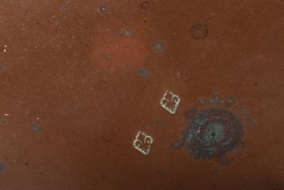 Braisière en cuivre rouge, prises et anse...