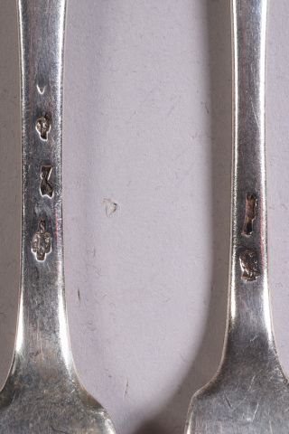 Suite de quatre fourchettes en argent XVIIIe,...