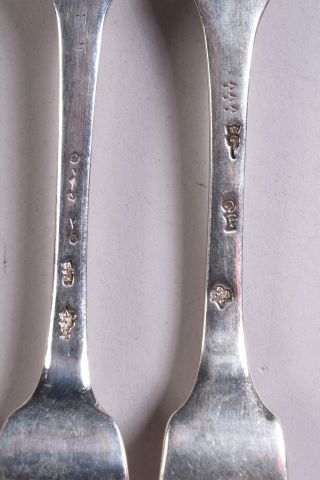 Suite de quatre fourchettes en argent XVIIIe,...