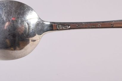 Cuillère à café en argent, modèle uniplat,...