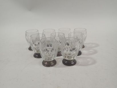 Partie de service comprenant 9 verres en...