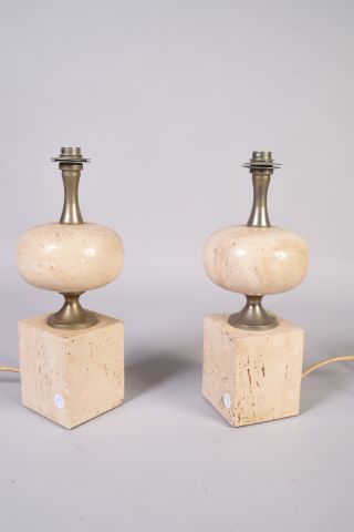 MAISON BARBIER (XXe siècle). Paire de lampes...