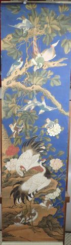 Ensemble de quatre peintures verticales formant...
