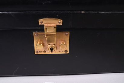 HERMES Paris Sac de voyage en cuir noir,...